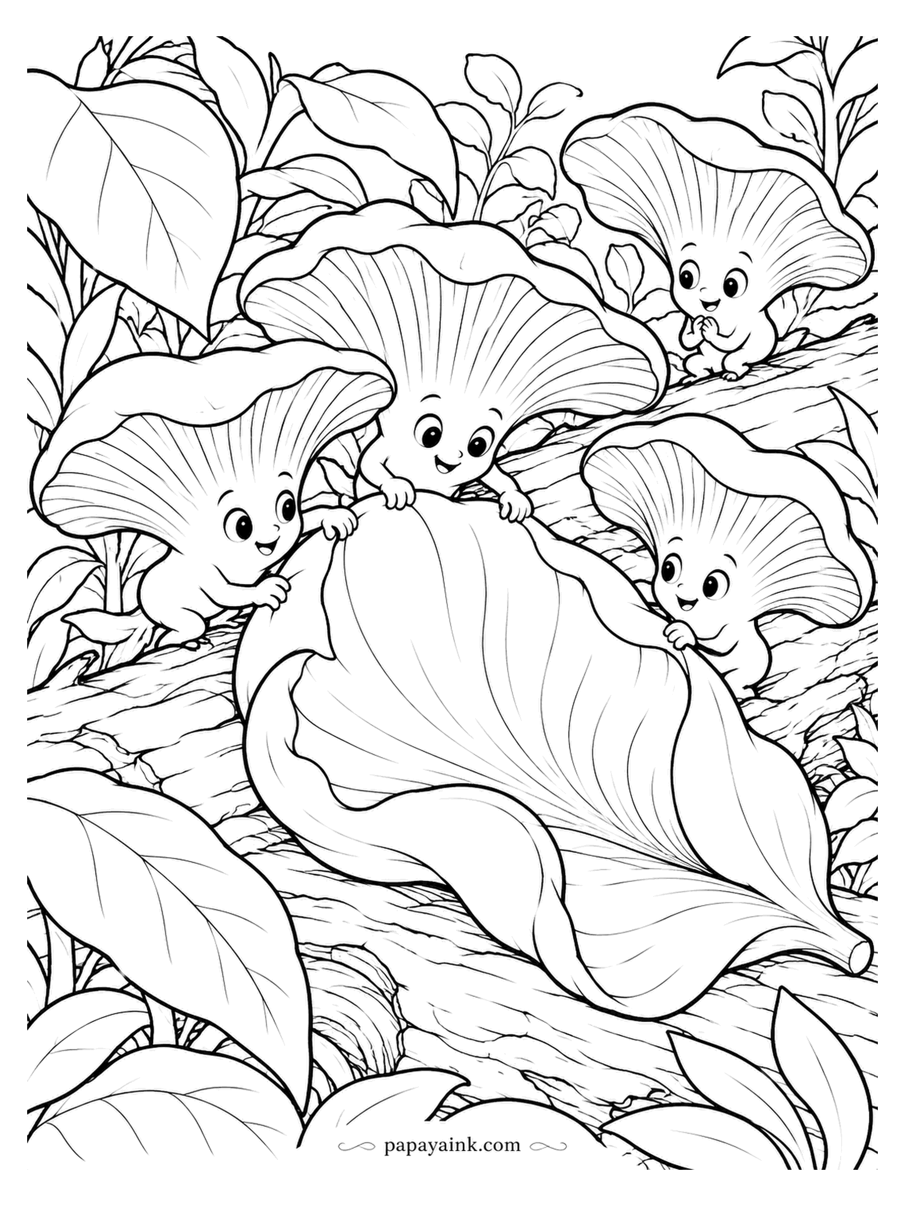 Mushroom Coloring Pages - The club has one rule: nobody lets go until the big leaf is fully open. Pink oysters are tropical and come in a shade of salmon that fades when cooked; on paper is the best place to keep them pink.