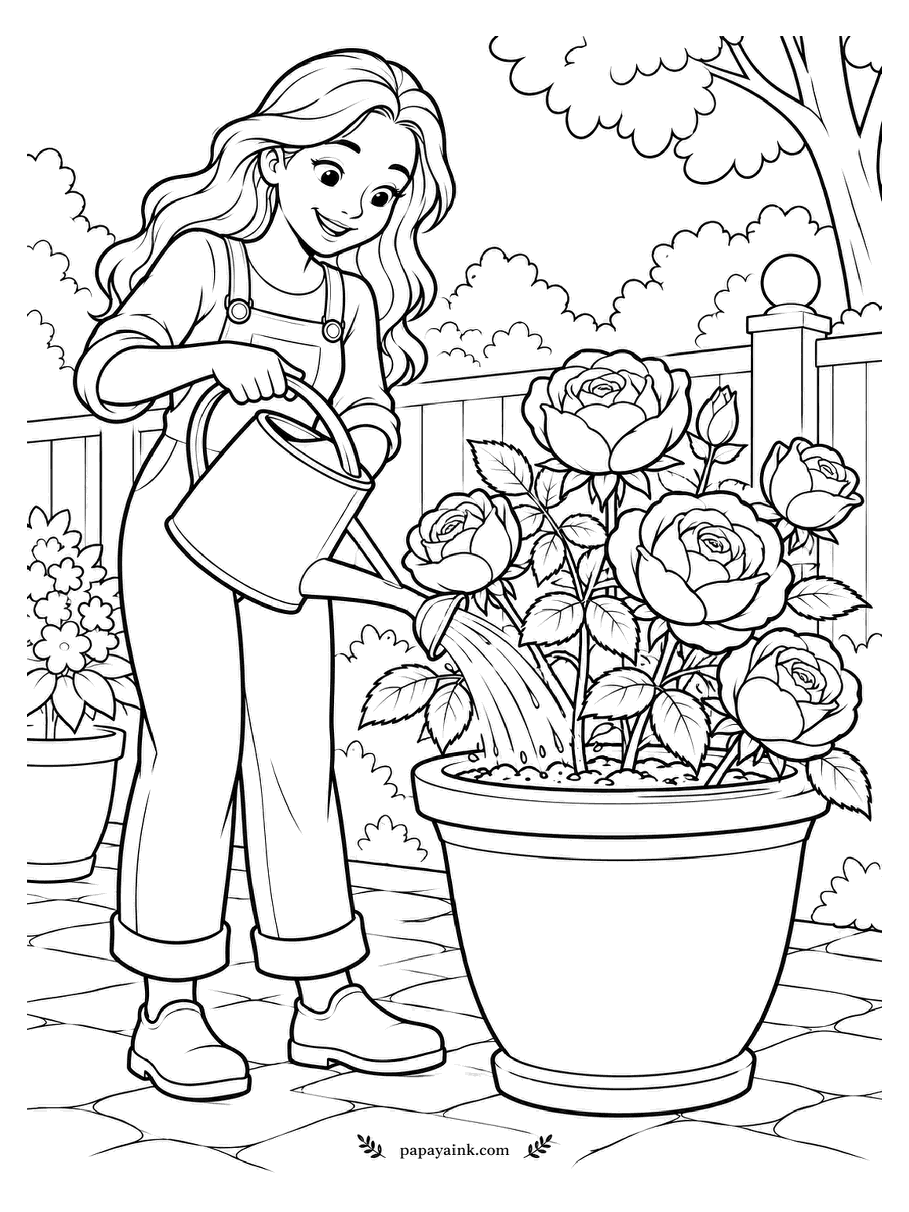 Rose Coloring Pages (Free PDF Printables) – Papaya Ink