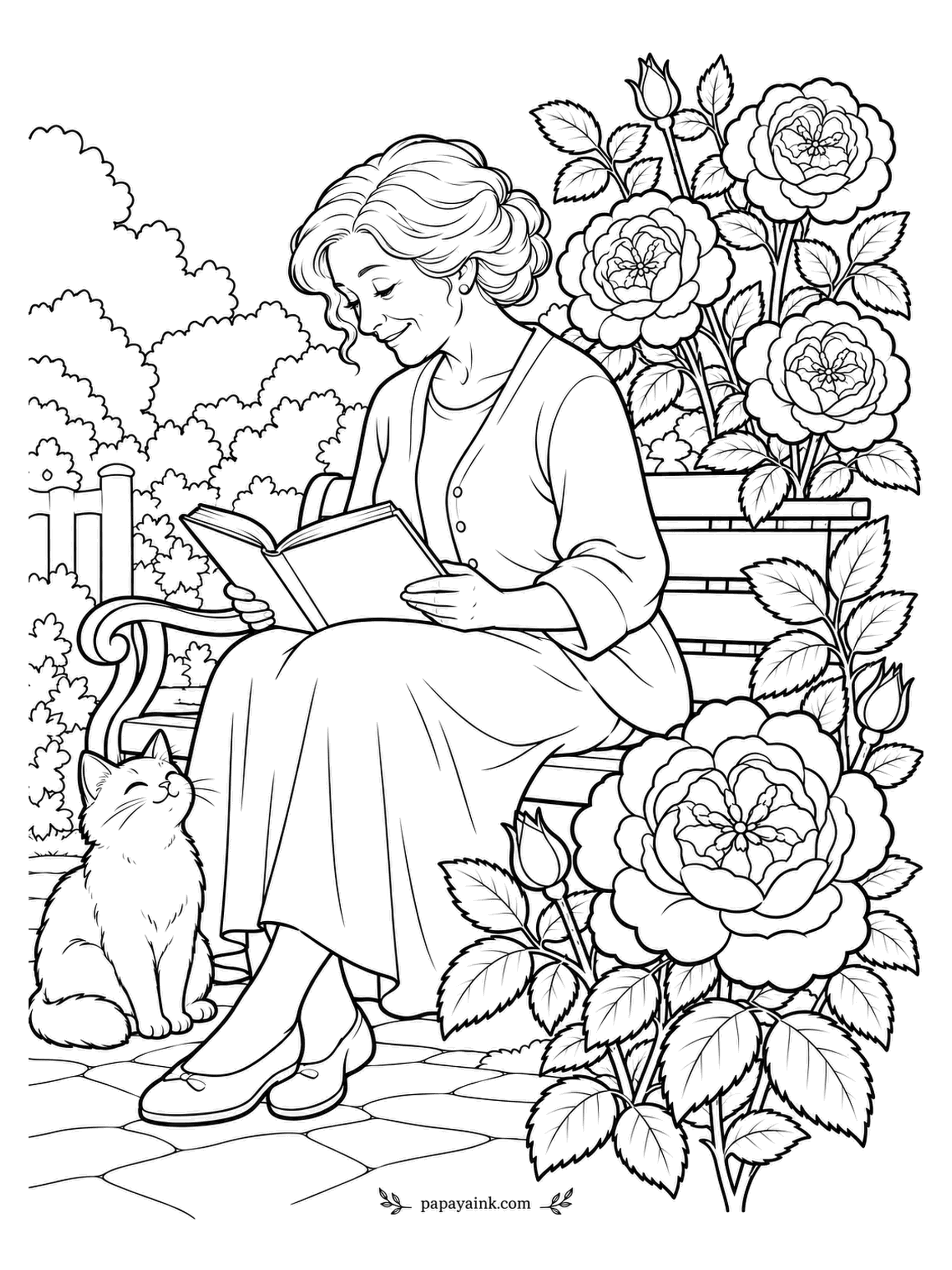 Rose Coloring Pages (Free PDF Printables) – Papaya Ink