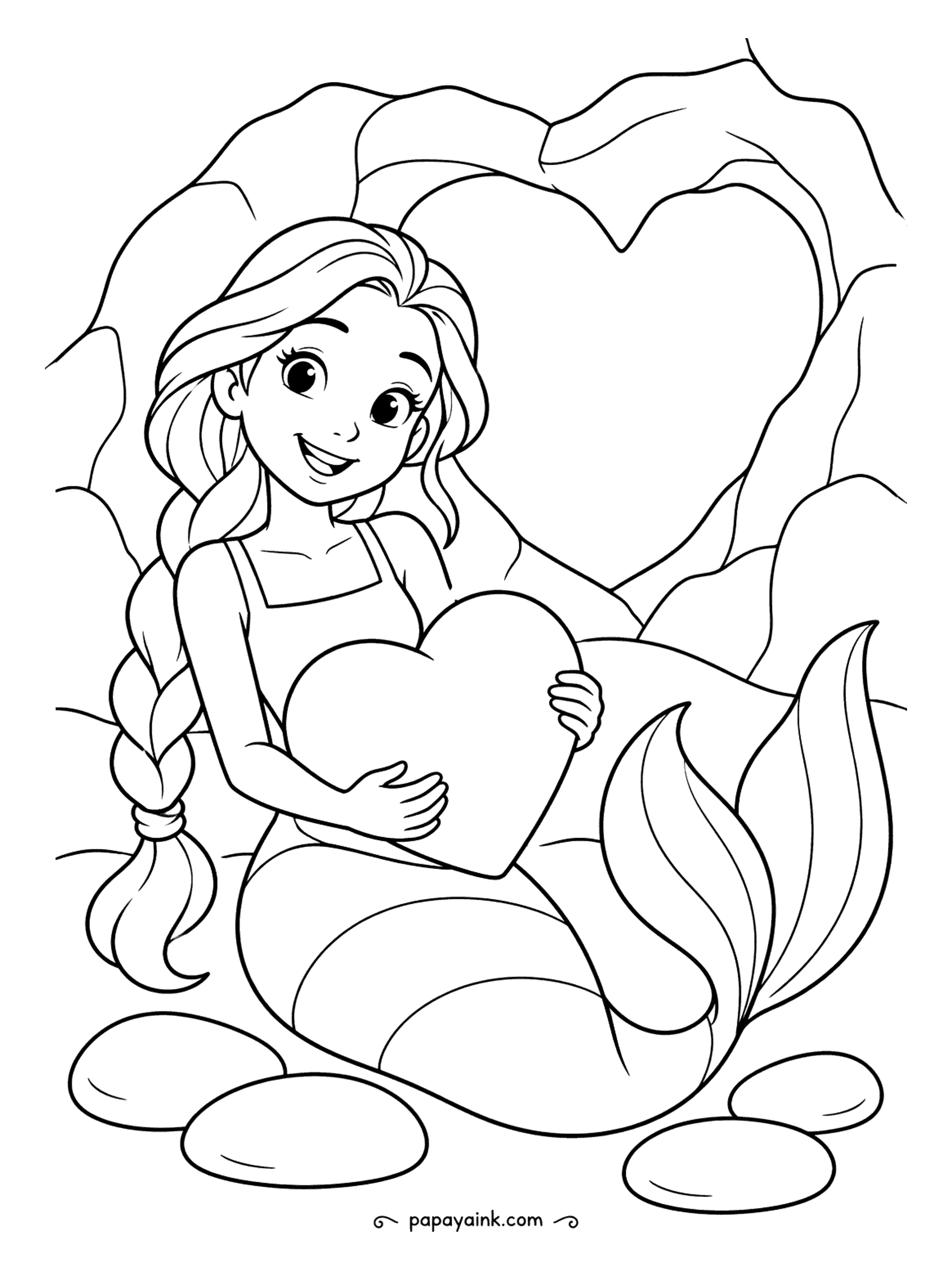 Easy Mermaid Coloring Pages (Free PDF Printables) – Papaya Ink