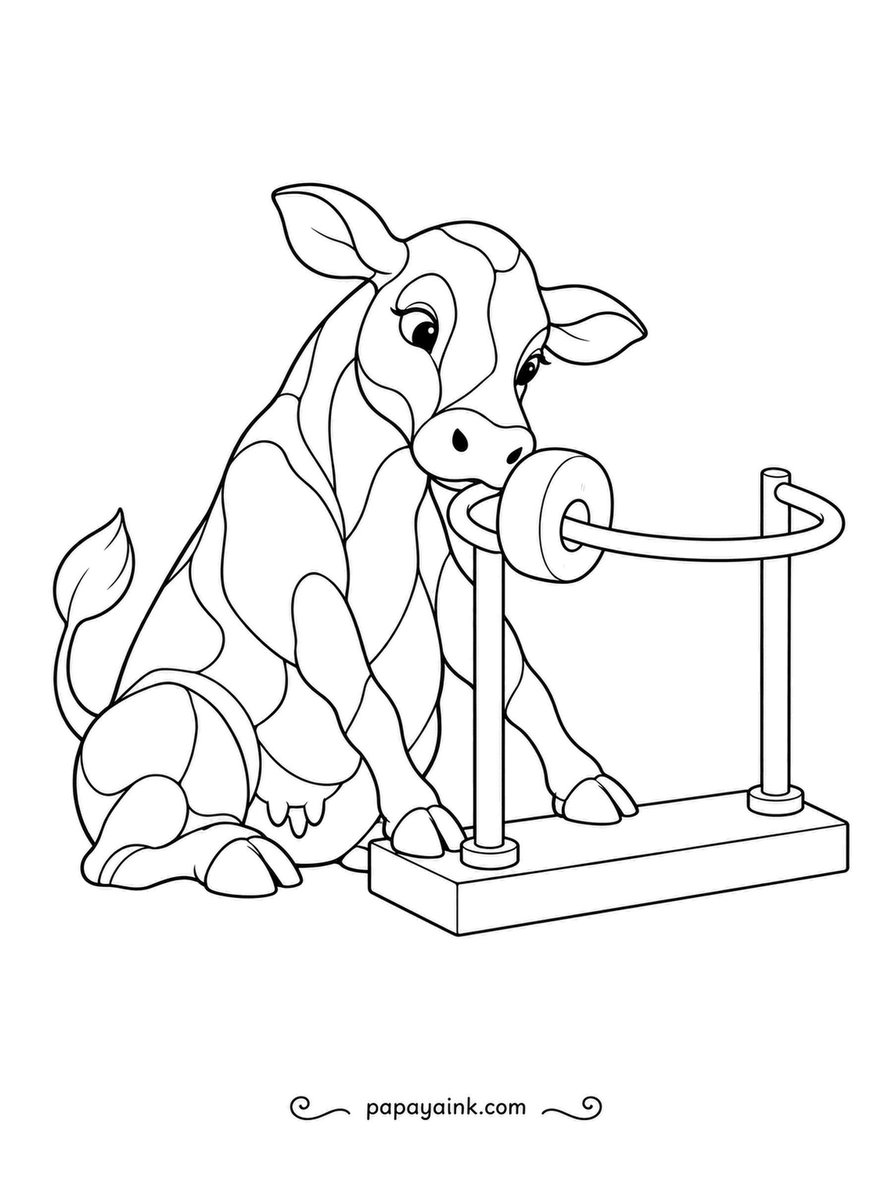 Cow Coloring Pages - A bead maze is a classic wooden toy, and the mosaic player nudges a big bead around the curved wire with its muzzle. Panels to fill across the coat.