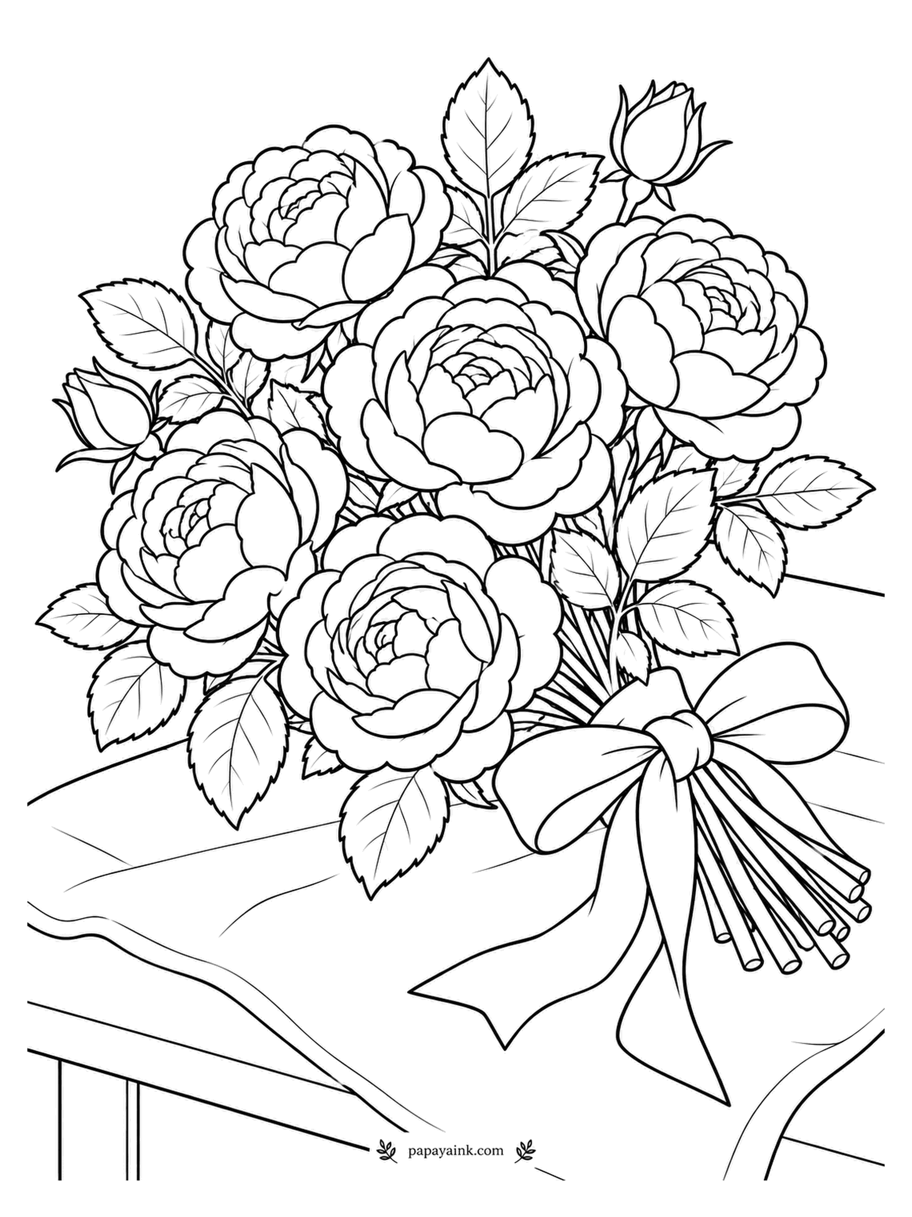 Rose Coloring Pages (Free PDF Printables) – Papaya Ink
