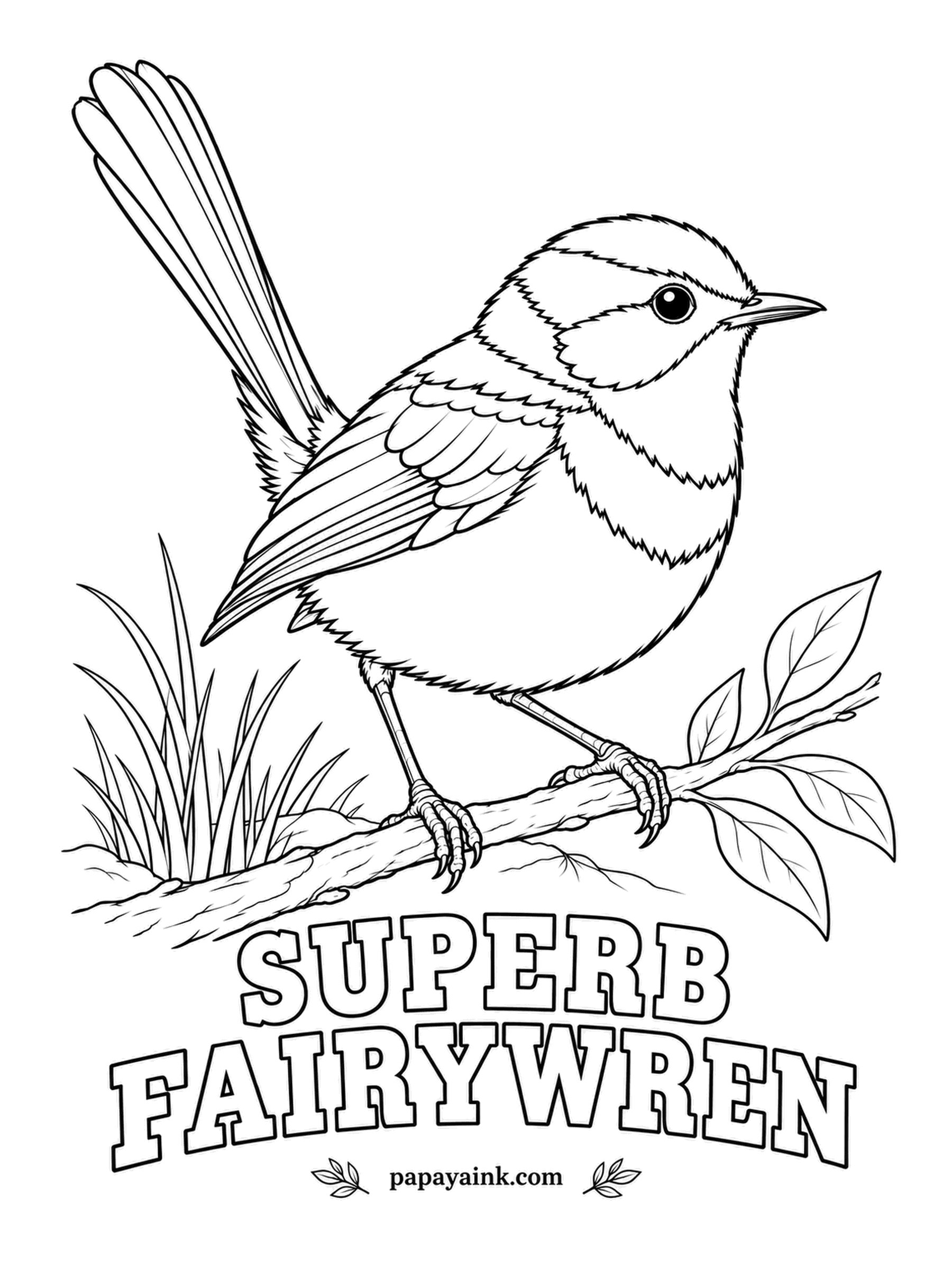 Realistic Bird Coloring Pages - Mother fairywrens sing a password to their eggs, and the chicks must call it back to be fed. The male in breeding plumage wears a bright sky-blue crown and cheeks, a black mask and throat, brown wings and a cocked blue tail.