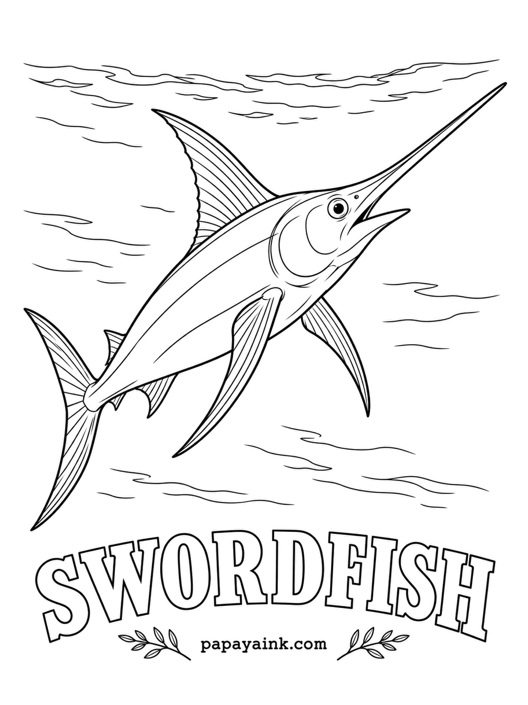 Ocean Fish Coloring Pages - Heater tissue behind the eyes keeps its brain and eyes warm, so it can see sharply while hunting in cold, lightless water. Adults have no teeth and no scales. Bronze-brown fading to pale gray underneath.