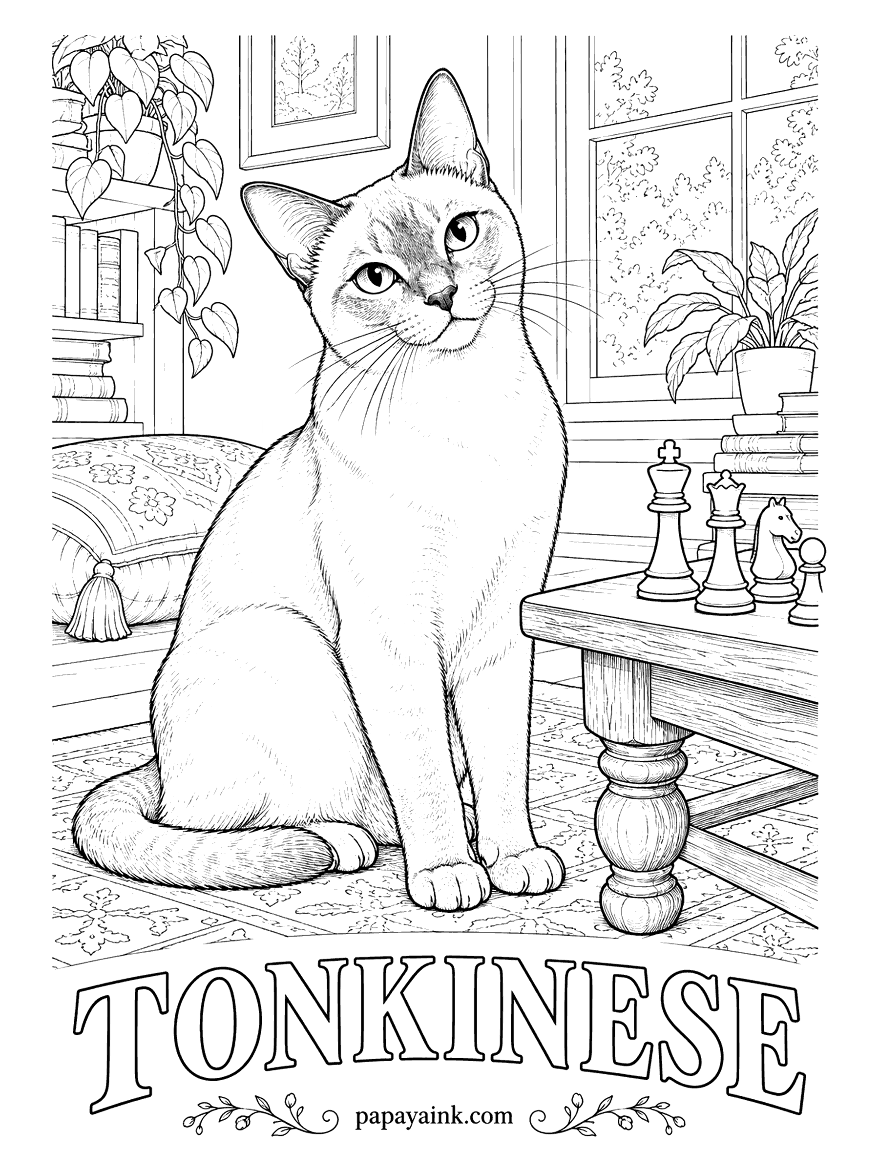 Free Printable Cat Coloring Pages - Half Siamese and half Burmese, so the points are softer than a Siamese and the coat paler than a Burmese. Natural mink, a warm brown with darker seal points and aqua eyes, is the favorite; champagne, blue and platinum follow. Gentle contrast only.